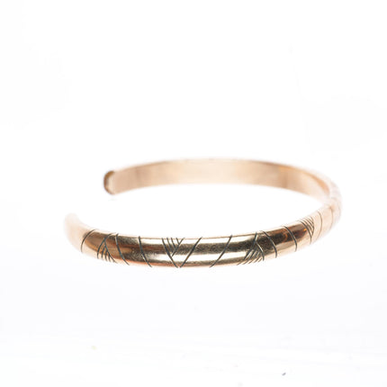 6.25" vintage Wes Willie Navajo gold filled sterling silver cuff bracelet