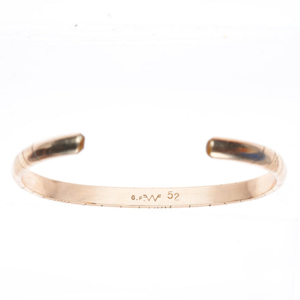 6.25" vintage Wes Willie Navajo gold filled sterling silver cuff bracelet