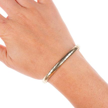 6.25" vintage Wes Willie Navajo gold filled sterling silver cuff bracelet