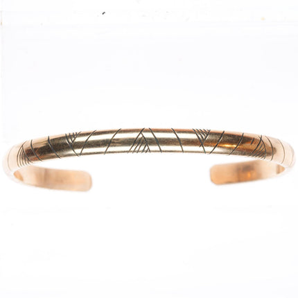6.25" vintage Wes Willie Navajo gold filled sterling silver cuff bracelet
