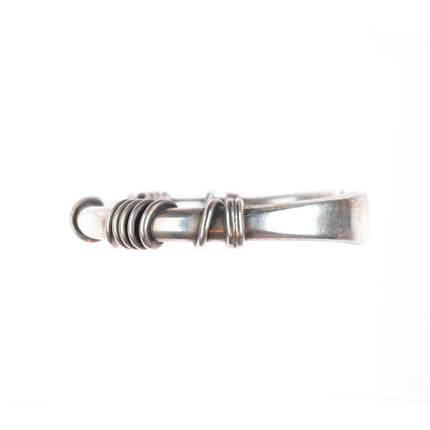 7.5" Orville Tsinnie Navajo sterling silver wire wrapped modernist cuff bracelet