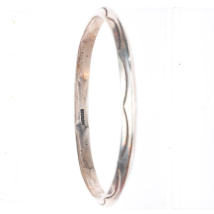 8.2" vintage Navajo sterling silver deep stamped carinated bangle bracelet