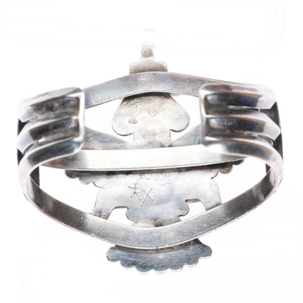 6.25" c1940's vintage Zuni sterling silver large Knifewing inlaid cuff bracelet