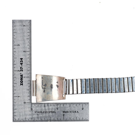 Vintage Zuni sterling silver inlaid sunface "indian chief" watch band tips