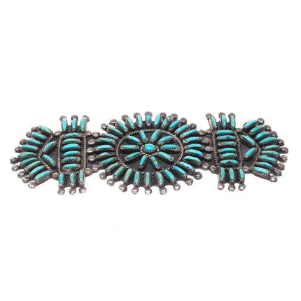 Victor Moses Begay Navajo needlepoint turquoise sterling silver pin/brooch