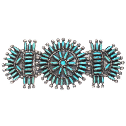 Victor Moses Begay Navajo needlepoint turquoise sterling silver pin/brooch