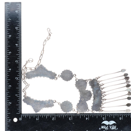 1940's-50's Zuni Natural turquoise petit point sterling silver necklace