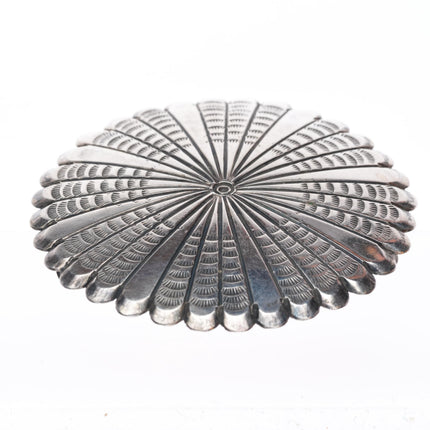 c1940 John Silver Navajo stamped and chiseled sterling silver pin/brooch