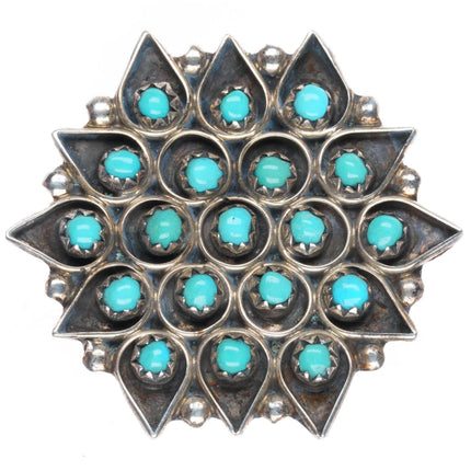 Lonasse Zuni sterling silver snake eye turquoise star form pendant pin/brooch