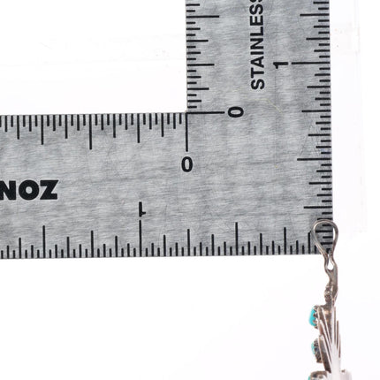 vintage Zuni sterling silver snake eye turquoise cross pendant