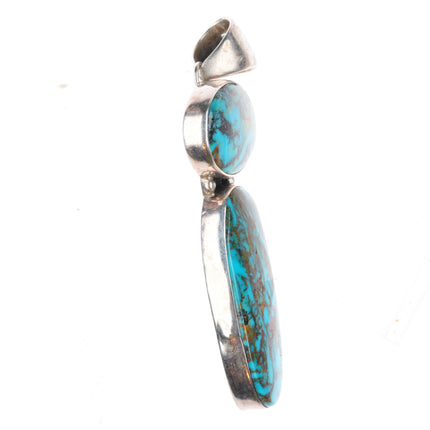 C Yazzie Navajo sterling silver high grade turquoise pendant