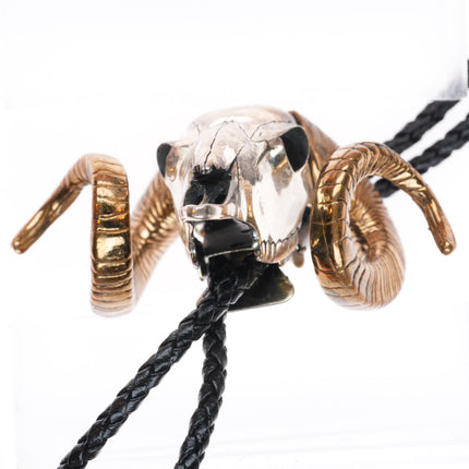 Big vintage southwestern sterling silver Ram/Bighorn sheep bolo tie