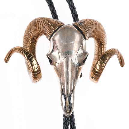 Big vintage southwestern sterling silver Ram/Bighorn sheep bolo tie