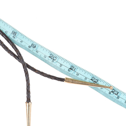 Vintage Navajo sterling silver bolo tie with nice large turquoise