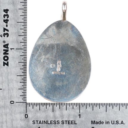 Daren Silas Hopi overlay man in the maze pendant sterling silver