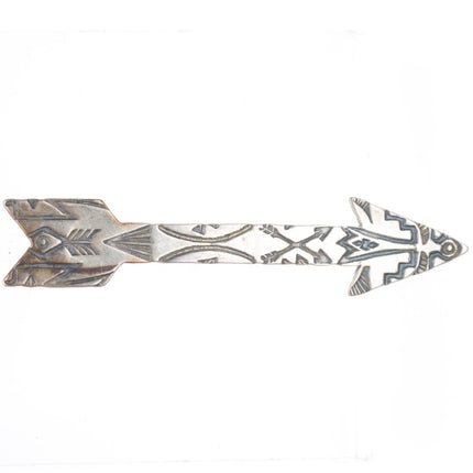 vintage Fred Harvey Navajo c1940's stamped sterling silver arrow pin/brooch