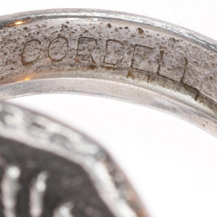 sz10 Cordell Pajarito Santo Domingo tufa cast sterling silver ring 4 directions