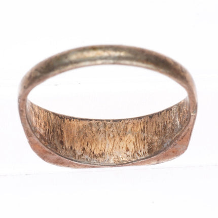 sz5.75 c1930's-40's vintage Zuni sterling silver turquoise channel inlay ring
