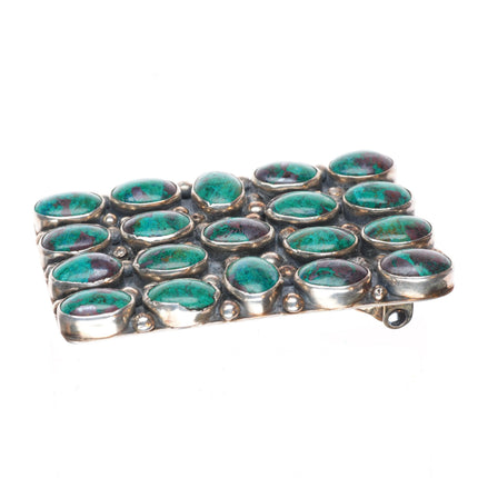 Andrew Martin Navajo sterling silver Chrysocolla cluster buckle for 1.5" belt