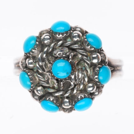sz6.5 Darlene Weebothee Zuni sterling silver snake eye turquoise ring