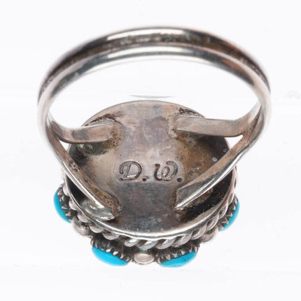 sz6.5 Darlene Weebothee Zuni sterling silver snake eye turquoise ring