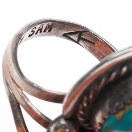sz7.25 Jim Sam Navajo-Atkinsons Trading Post sterling silver turquoise ring