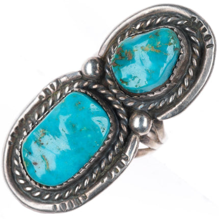 sz7.25 Jim Sam Navajo-Atkinsons Trading Post sterling silver turquoise ring