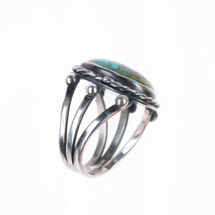 sz9 1930's-40's Vintage Pilot Mountain turquoise sterling silver Navajo ring