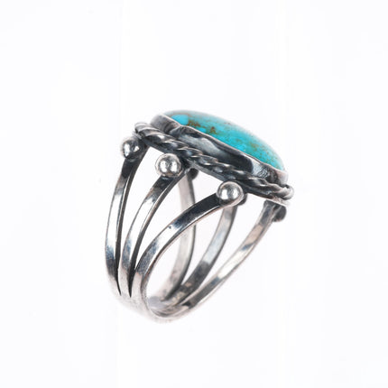 sz9 1930's-40's Vintage Pilot Mountain turquoise sterling silver Navajo ring