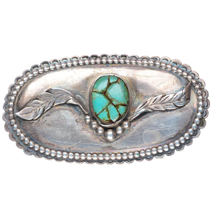c1950's vintage Navajo sterling silver turquoise buckle for 1.5" belt