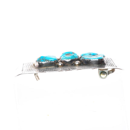 Vintage Eugene Yvonne Mahooty Zuni sterling silver turquoise buckle - 1.5" belt