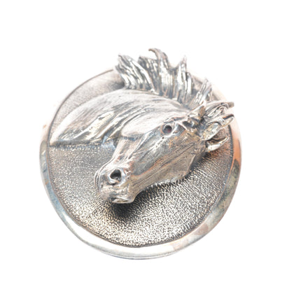 Heavy Stan Bentall sterling silver sculptural horse bust buckle for 1.5" belt
