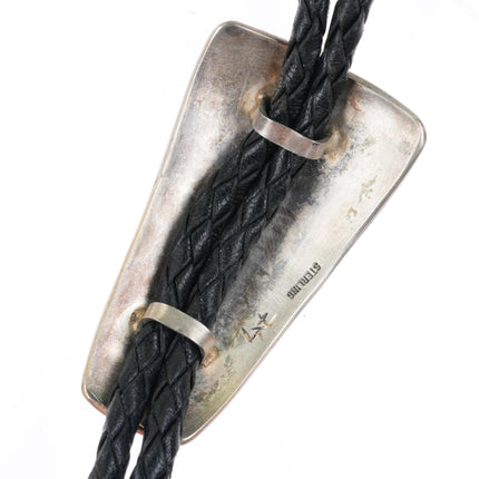 James Faks Blackfoot Native American modernist sterling silver chiseled bolo tie