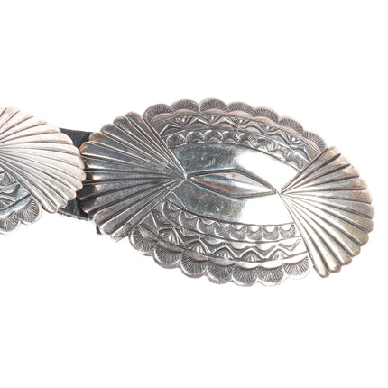 37" Harry Martinez Navajo sterling silver deep stamped concho  belt