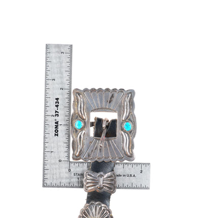 32" vintage Navajo sterling silver butterfly concho belt with turquoise