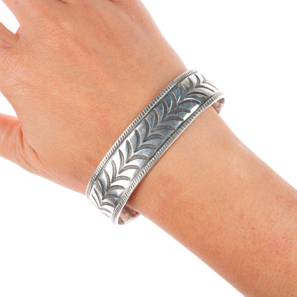 7.25" 1940's Navajo Arts and Crafts Guild stamped sterling silver cuff bracelet
