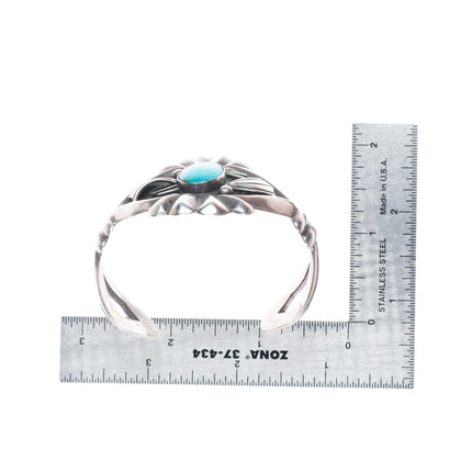 6.25" c1950's Roy Vandever Navajo turquoise sterling silver cuff bracelet