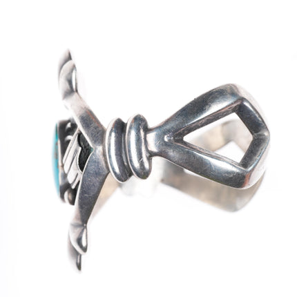 6.25" c1950's Roy Vandever Navajo turquoise sterling silver cuff bracelet