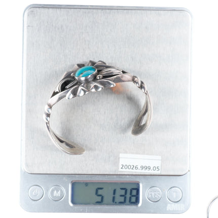 6.25" c1950's Roy Vandever Navajo turquoise sterling silver cuff bracelet