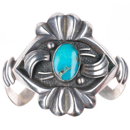 6.25" c1950's Roy Vandever Navajo turquoise sterling silver cuff bracelet