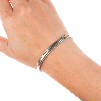 6.25"  HMY for MM Rogers 14k gold sterling silver southwestern cuff bracelet