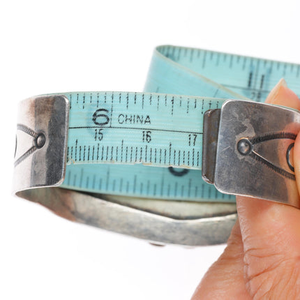 6.75" c1950 Navajo Blue Gem Turquoise sterling silver cuff bracelet