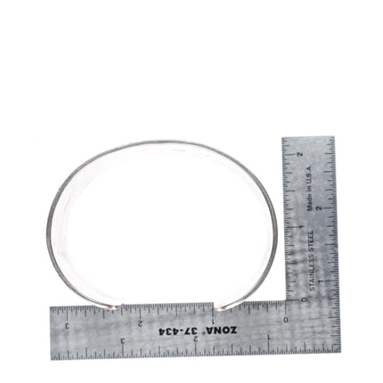 7.4" vintage c1950's Wallie Sekayumptewa Hopi sterling silver wide cuff bracelet