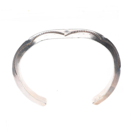 6.25" vintage Navajo carinated stamped sterling silver cuff bracelet