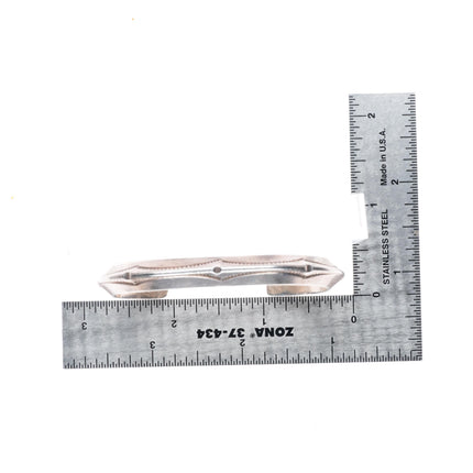 6.25" vintage Navajo carinated stamped sterling silver cuff bracelet