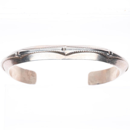 6.25" vintage Navajo carinated stamped sterling silver cuff bracelet