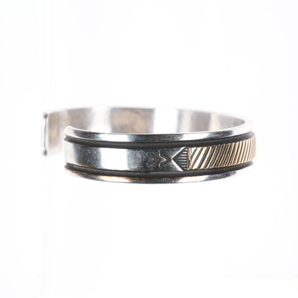 6.25" Herbert Begay Navajo 14k gold sterling silver cuff bracelet