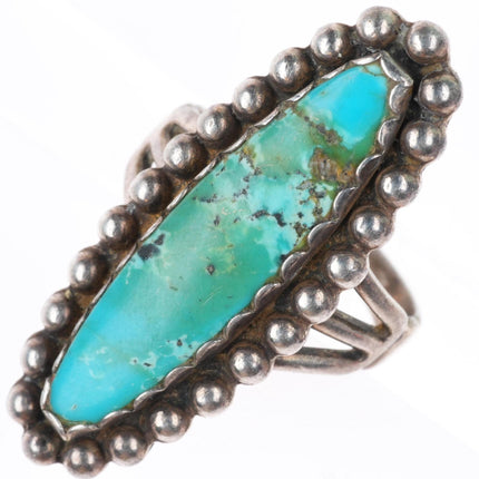 sz6.75 1940's-50's Maisels Trading Post Navajo steling silver turquoise ring