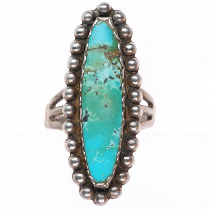 sz6.75 1940's-50's Maisels Trading Post Navajo steling silver turquoise ring