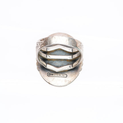 sz6 c1950 Maisels Blue Gem Turquoise sterling silver Navajo ring